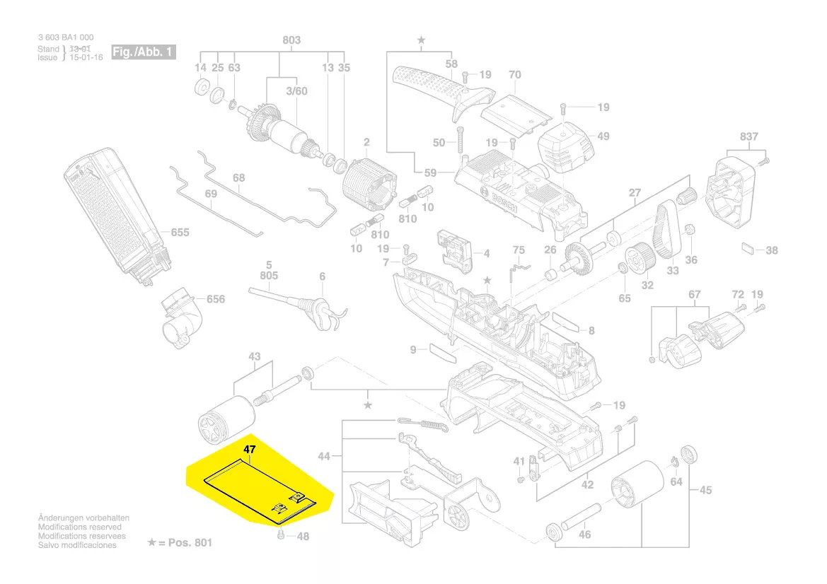 Plaque de base réf. 1 619 X06 361 ponceuse à bande